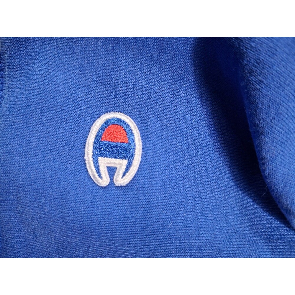Champion Hoodie Blue Mens Large Full Zip Sweatshirt Logo Pocket - Picture 7 of 16